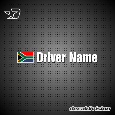 Racing Driver Name Sticker